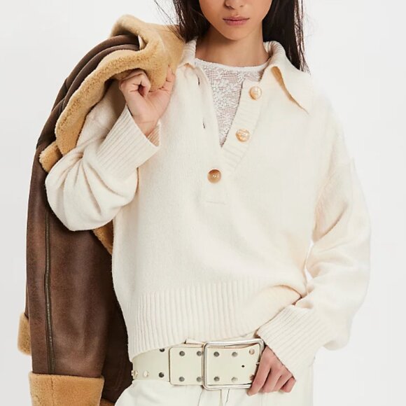 Free People Trading Up Polo Sweater - Picture 2 of 7